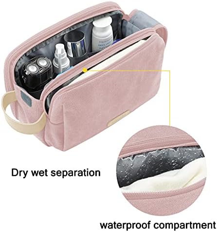 Men's Water-resistant Toiletry Bag - BAGSMART Dopp Kit Canvas Travel Organizer - Black - Large - Image 65