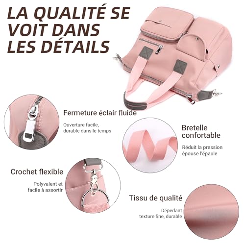 DIRRONA Sac à Main Imperméable Grande Mode Femmes Utilisation Daily Rose Nylon