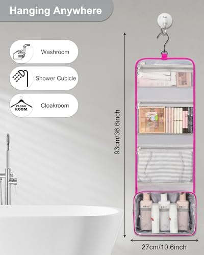 Relavel Travel Toiletry Bag for Men, Large Capacity Travel Kit, Hanging Toiletry Bag for Women