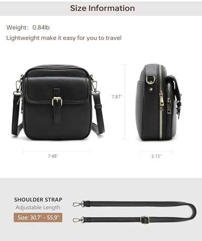 Goinsound Vegan Leather Crossbody Bag for Women & Men | Vintage Design Crossbody Shoulder Purse with Card Slots | Goins