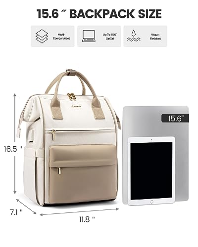 LOVEVOOK 15.6 Pouces Sac à Dos Ordinateur Portable Voyage Oeko-Tex AntiVol Étanche Voyages Travail École Kaki