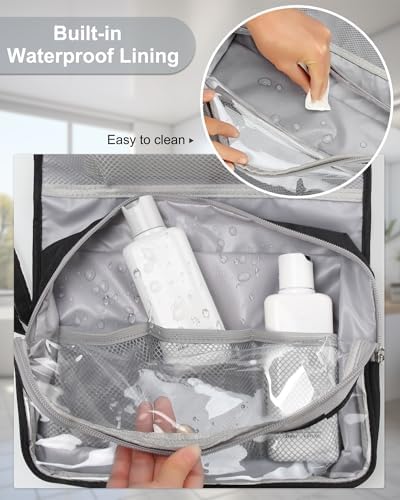 Relavel Travel Toiletry Bag for Men, Large Capacity Travel Kit, Hanging Toiletry Bag for Women