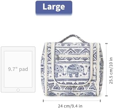 Narwey Large Blue Leaf Hanging Toiletry Bag for Women Travel and Men Cosmetics Organizers