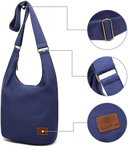 Coton Pose Women's Hippie Crossbody Bag - Top Zip Large Capacity Canvas Sling Bag - Handmade Jacquard Cloth