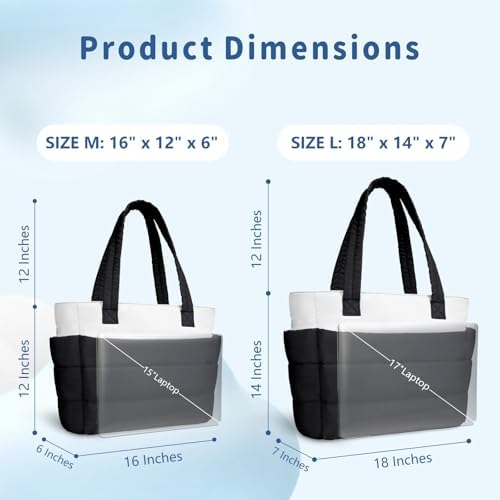 TOPDesign Lightweight Puffy Handbag for Women Travel TOPDesign Quilted Shoulder Bag for Women Work TOPDesign Puffer Tote