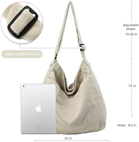 Dainaotm Canvas Tote Bag Casual Hobo Crossbody Shoulder Bag for Women Large Purse Messenger Bag Travel Work Dainaotm Can