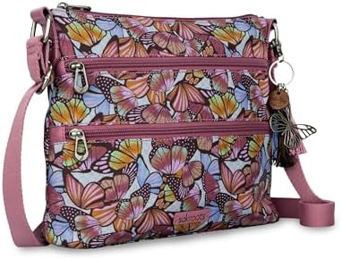 Sakroots Eco Twill Crossbody Purse - Eco Friendly Material For Everyday & Travel - Zipper Closure & Adjustable Strap