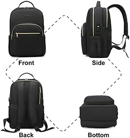 Laptop Backpack Purse for Women Work Travel Black OEKO-TEX STANDARD 100 Laptop Backpack Purse for Women College Black Qu