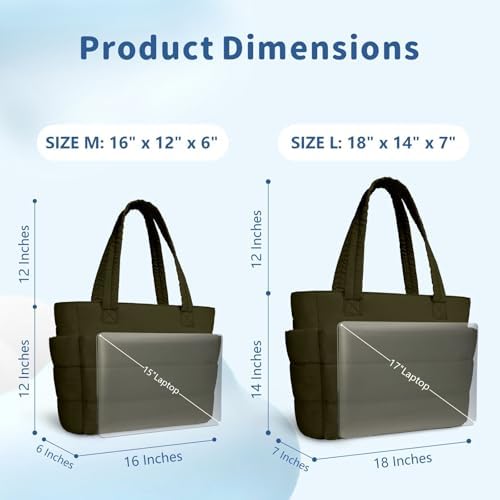 TOPDesign Lightweight Puffy Handbag for Women Travel TOPDesign Quilted Shoulder Bag for Women Work TOPDesign Puffer Tote