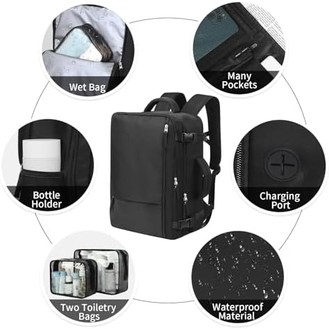 Hanples TSA Flight Approved Large Travel Backpack for Women and Men | Hanples Waterproof Anti-Theft Large Carry On Back