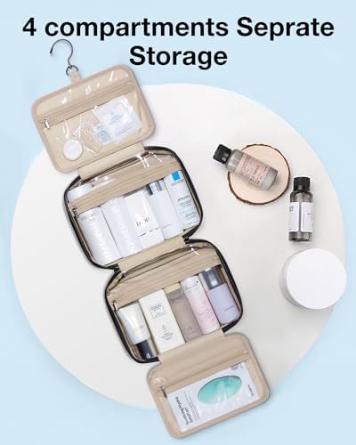 Toiletry Bag Smart Hanging Travel Makeup Organizer TSA Approved Transparent | Travel Makeup Organizer with Hanging Feat