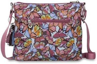 Sakroots Eco Twill Crossbody Purse for Everyday Use and Travel - Zipper Closure & Adjustable Strap