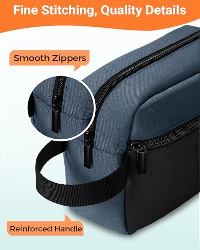 Elviros Lightweight Travel Toiletry Bag for Women and Men Travel Essentials Gifts for Men(Navy Blue) Global Recycled Sta