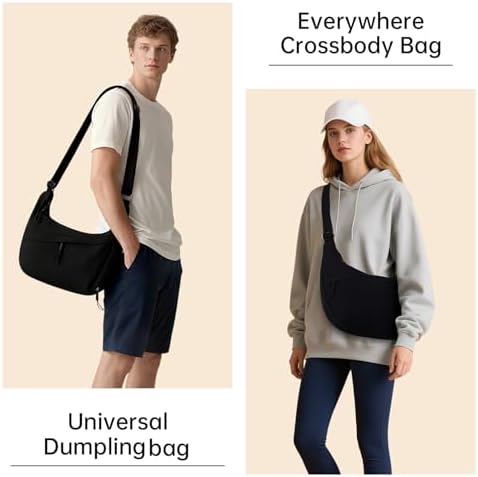 FFEDAYUN Crescent Bags for Women Casual Shoulder Handbags Multi-Pocket Lightweight Crossbody Purse Nylox Nylon Hobo Slin