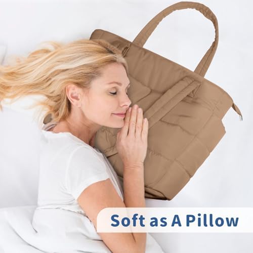 TOPDesign Lightweight Puffy Handbag for Women Travel TOPDesign Quilted Shoulder Bag for Women Work TOPDesign Puffer Tote