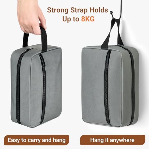 Elviros Lightweight Travel Toiletry Bag for Women and Men Travel Essentials Gifts for Men(Navy Blue) Global Recycled Sta