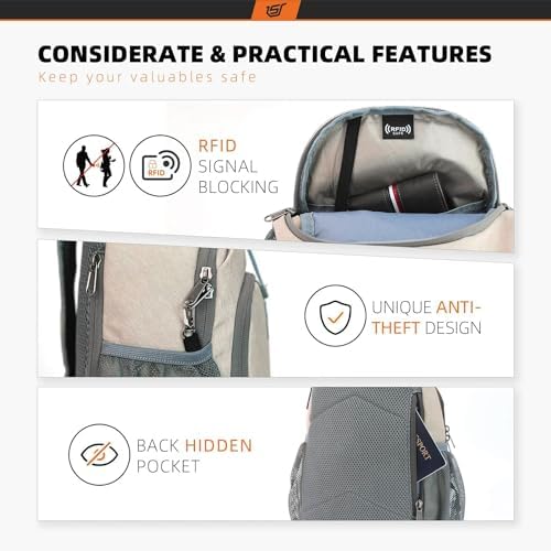 SKYSPER Anti-RFID Crossbody Sling Backpack for Women Men(Army Green) SKYSPER Travel Hiking Crossbody Bag for Women Men