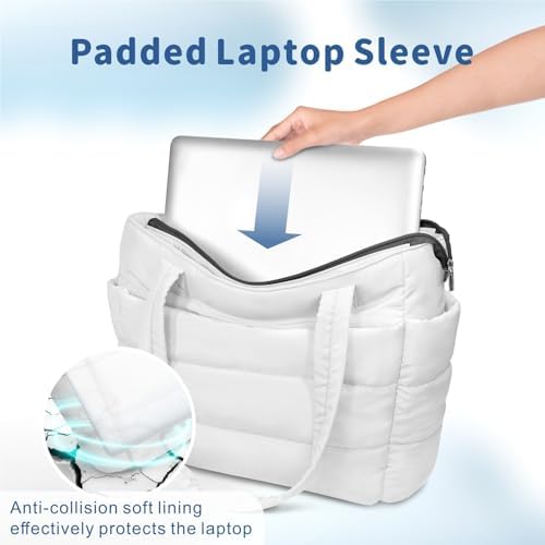 TOPDesign Lightweight Puffy Handbag for Women Travel TOPDesign Quilted Shoulder Bag for Women Work TOPDesign Puffer Tote