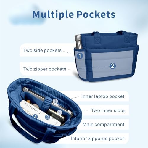 TOPDesign Lightweight Puffy Handbag for Women Travel TOPDesign Quilted Shoulder Bag for Women Work TOPDesign Puffer Tote