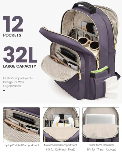 Laptop Backpack Purse for Women Work Travel Black OEKO-TEX STANDARD 100 Laptop Backpack Purse for Women College Black Qu