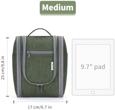 Narwey Large Blue Leaf Hanging Toiletry Bag for Women Travel and Men Cosmetics Organizers