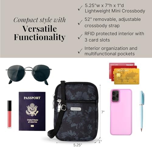 Baggallini Women's Essential Mini Crossbody Bag + Size & Color + Versatile & Stylish + Travel & Daily Use + Fashionable