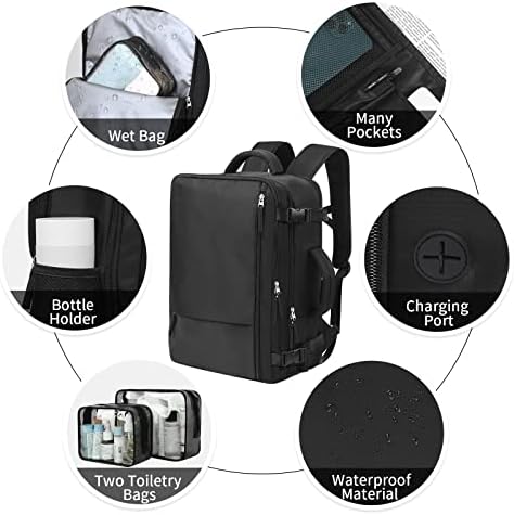 Hanples TSA Flight Approved Large Travel Backpack for Women and Men | Hanples Waterproof Anti-Theft Large Carry On Back