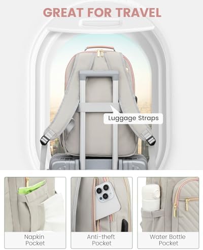 Laptop Backpack Purse for Women Work Travel Black OEKO-TEX STANDARD 100 Laptop Backpack Purse for Women College Black Qu