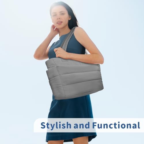 TOPDesign Lightweight Puffy Handbag for Women Travel TOPDesign Quilted Shoulder Bag for Women Work TOPDesign Puffer Tote