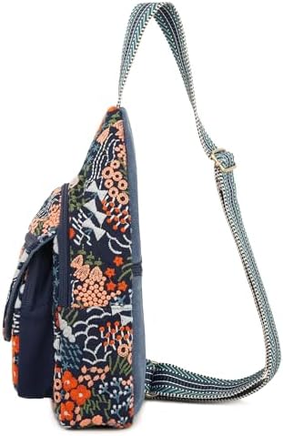SILKAREA Embroidered Boho Small Sling Bag for Women Travel (Blue) SILKAREA Embroidered Boho Small Sling Bag for Women Ch