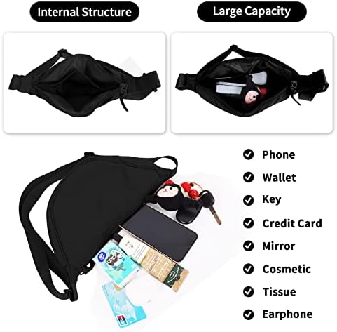 EVGLOW Nylon Crescent Crossbody Bag - Trendy Women's Travel Sling Bag EVGLOW Nylon Crescent Crossbody Bag - Small Men's