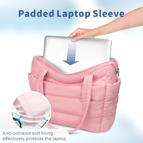 TOPDesign Lightweight Puffy Handbag for Women Travel TOPDesign Quilted Shoulder Bag for Women Work TOPDesign Puffer Tote