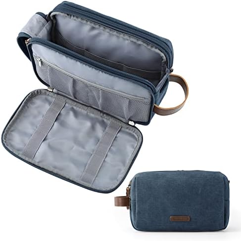 Men's Water-resistant Toiletry Bag - BAGSMART Dopp Kit Canvas Travel Organizer - Black - Large - Image 25