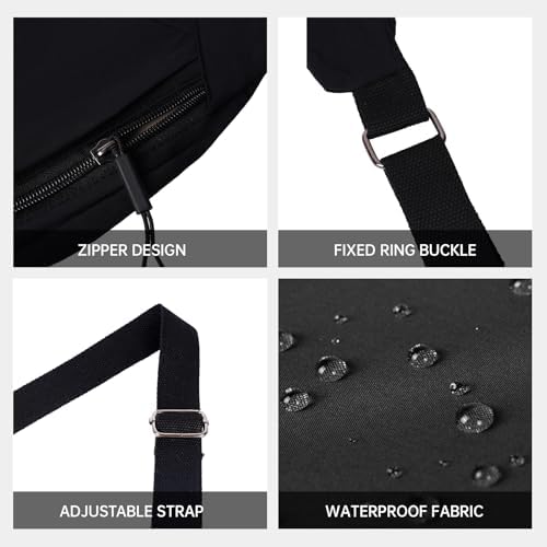 FFEDAYUN Crescent Bags for Women Casual Shoulder Handbags Multi-Pocket Lightweight Crossbody Purse Nylox Nylon Hobo Slin