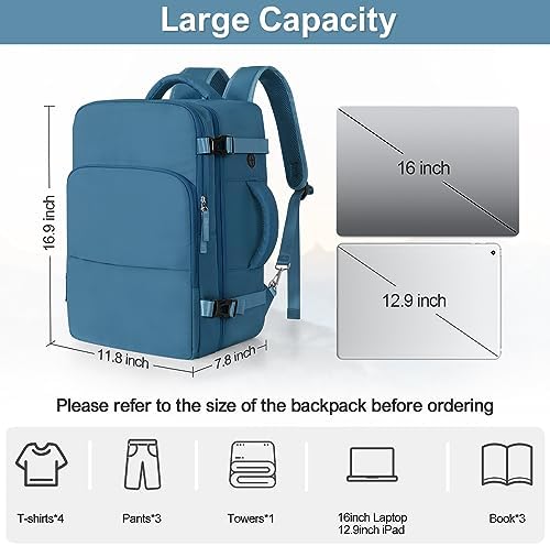 Women's Flight Approved Travel Backpack with USB Charging, Lightweight & Waterproof, Ideal for College, Work and Travel