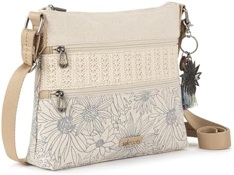Sakroots Eco Twill Crossbody Purse - Eco Friendly Material For Everyday & Travel - Zipper Closure & Adjustable Strap