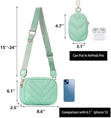 Herald Chevron Quilted Small Crossbody Bag for Women - Camera Side Shoulder Bag, 2 Sizes, Coin Purse Included Herald Che