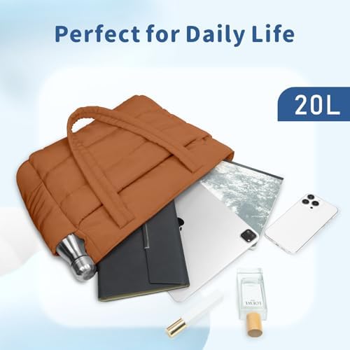 TOPDesign Lightweight Puffy Handbag for Women Travel TOPDesign Quilted Shoulder Bag for Women Work TOPDesign Puffer Tote