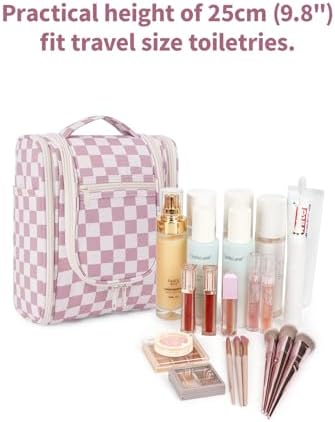 Narwey Large Blue Leaf Hanging Toiletry Bag for Women Travel and Men Cosmetics Organizers