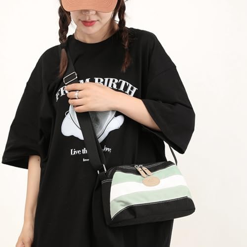 Sunshinejing Lightweight Crossbody Bag for Women | Casual Purses for Daily Travel | Small Canvas Bag with Adjustable Str