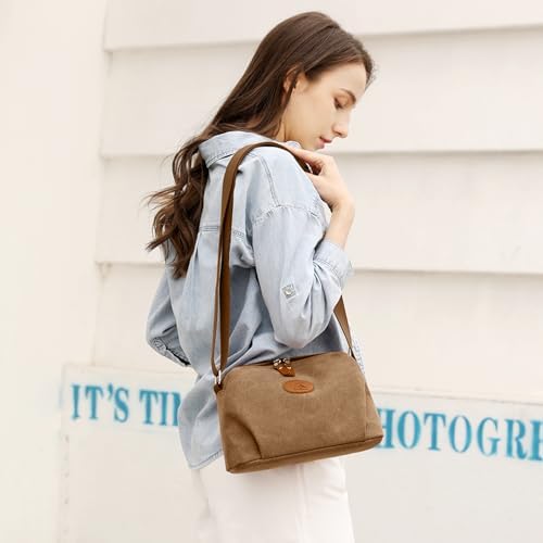 Sunshinejing Lightweight Crossbody Bag for Women | Casual Purses for Daily Travel | Small Canvas Bag with Adjustable Str