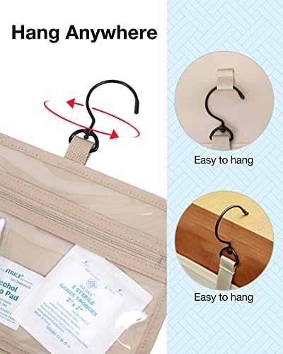Toiletry Bag Smart Hanging Travel Makeup Organizer TSA Approved Transparent | Travel Makeup Organizer with Hanging Feat