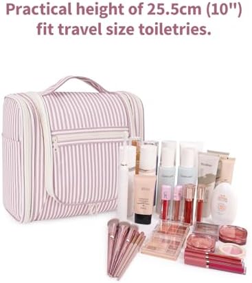 Narwey Large Blue Leaf Hanging Toiletry Bag for Women Travel and Men Cosmetics Organizers