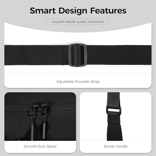 Women's VONAL Nylon Crescent Crossbody Bag for Slouchy Shoulder Hobo, Lightweight Moon Bag Dumpling Sling Purse | VONAL