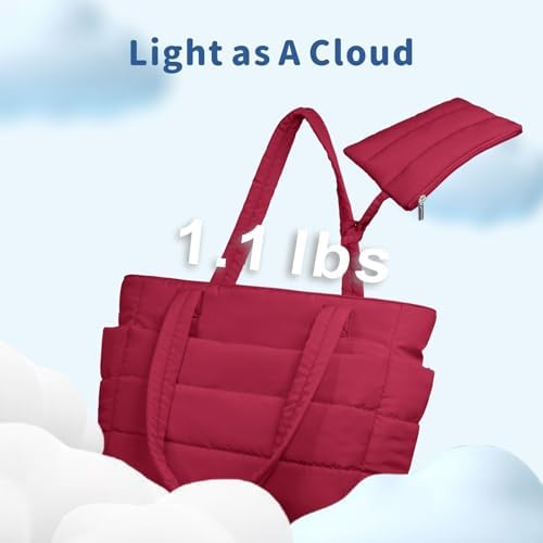 TOPDesign Lightweight Puffy Handbag for Women Travel TOPDesign Quilted Shoulder Bag for Women Work TOPDesign Puffer Tote