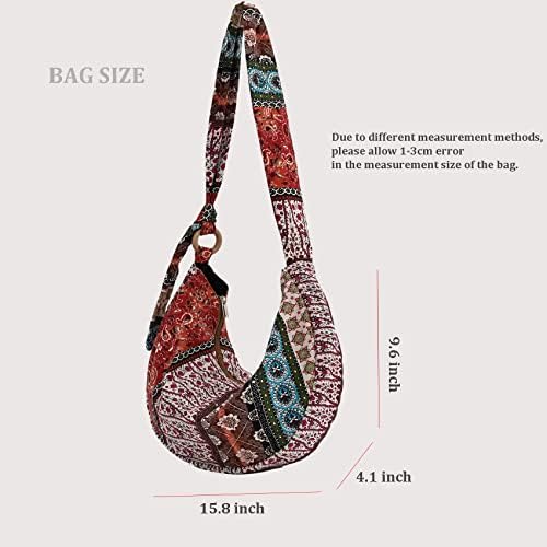 KARRESLY Women's Ethnic Style Sling Crossbody Bag with Adjustable Strap