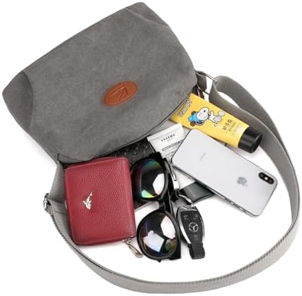 Sunshinejing Lightweight Crossbody Bag for Women | Casual Purses for Daily Travel | Small Canvas Bag with Adjustable Str