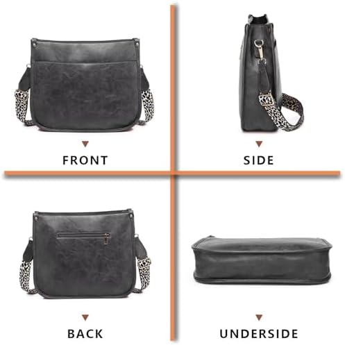 AUYOCO Vegan Leather Crossbody Bags for Women Handbag with Guitar Strap Zipped Pockets AUYOCO Vegan Leather Crossbody