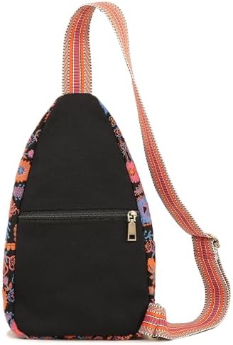 SILKAREA Embroidered Boho Small Sling Bag for Women Travel (Blue) SILKAREA Embroidered Boho Small Sling Bag for Women Ch