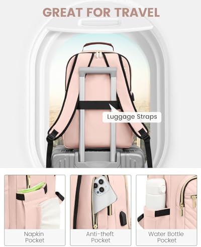 Laptop Backpack Purse for Women Work Travel Black OEKO-TEX STANDARD 100 Laptop Backpack Purse for Women College Black Qu